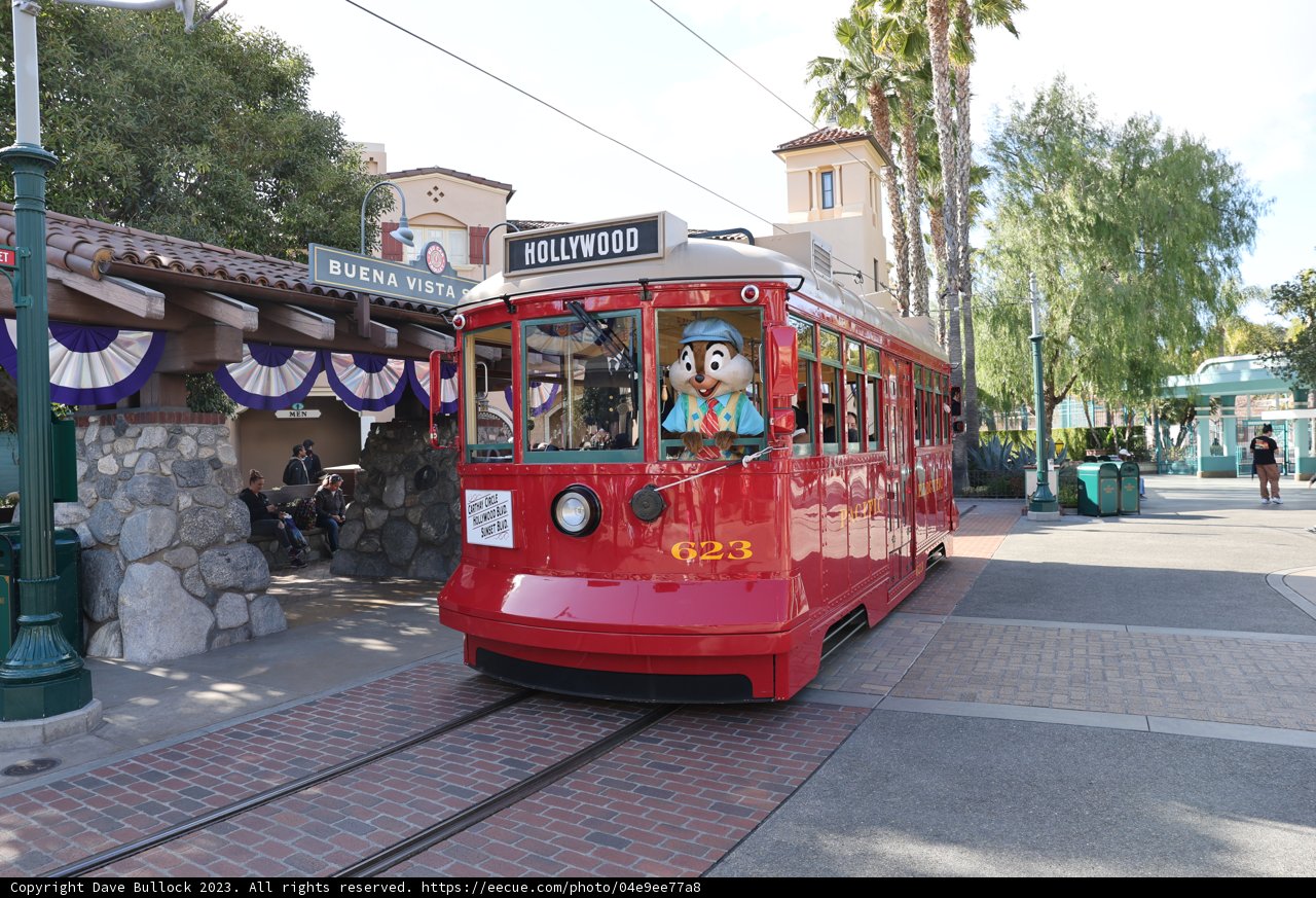 Red Streetcar on a City Road