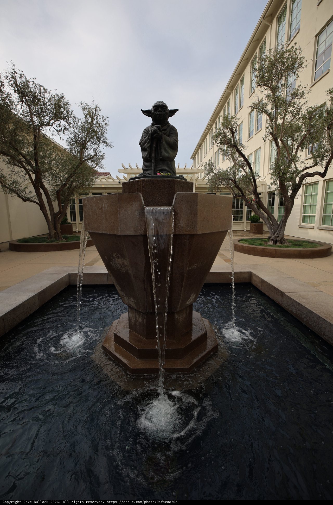 Yoda Fountain at Skywalker Ranch Courtyard