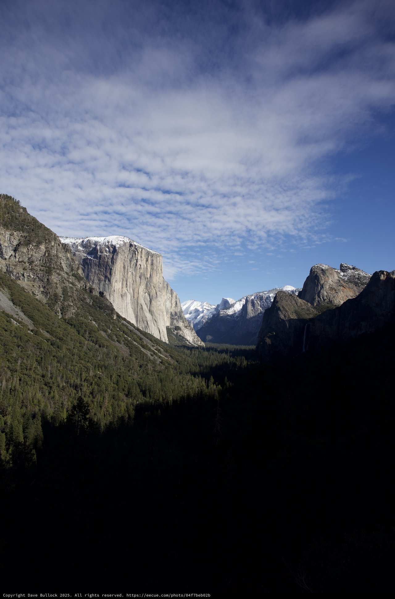 Yosemite Valley Winter Vista with El Capitan