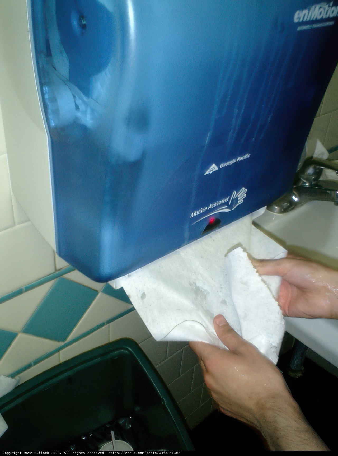 Drying Hands with Tissue in Coachella Artist Camping Area