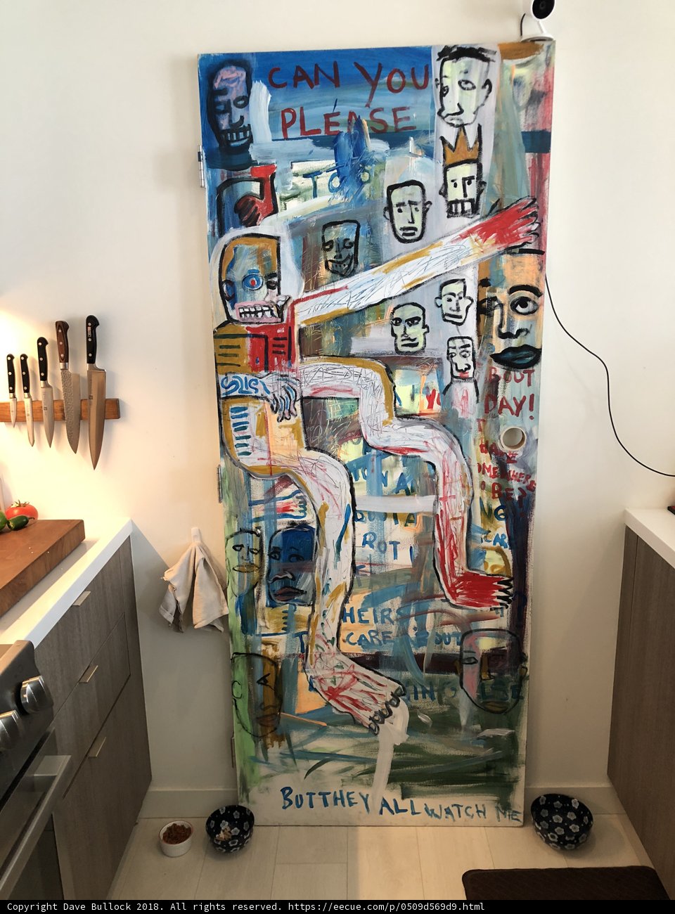 Modern Art Painting of a Man in a Kitchen
