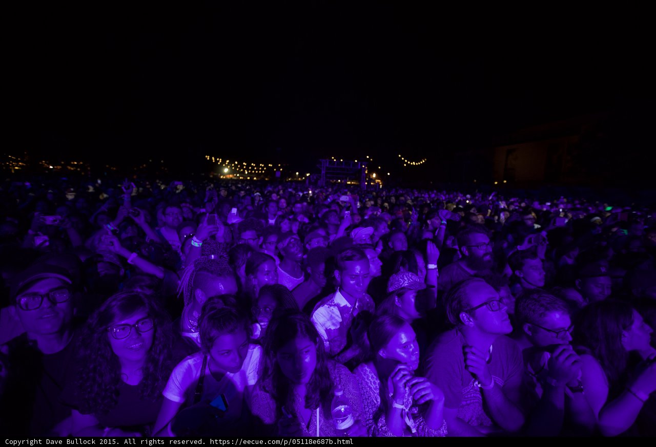 Crowd Purple Light Diverse Faces Night