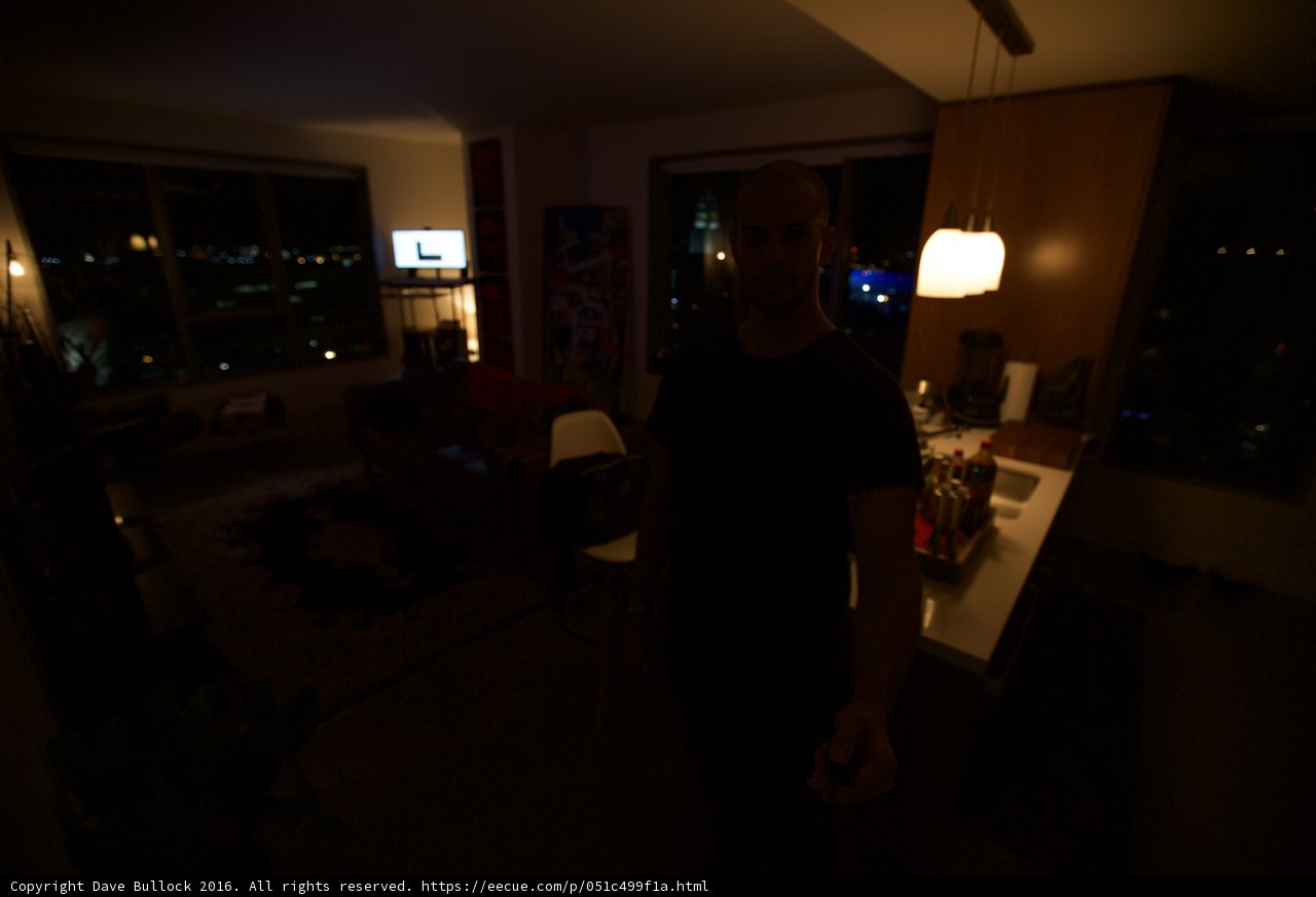 Man in Dark Living Room