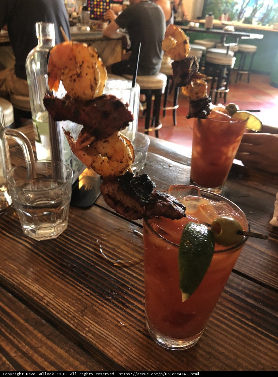 Drinks and Skewer on Table