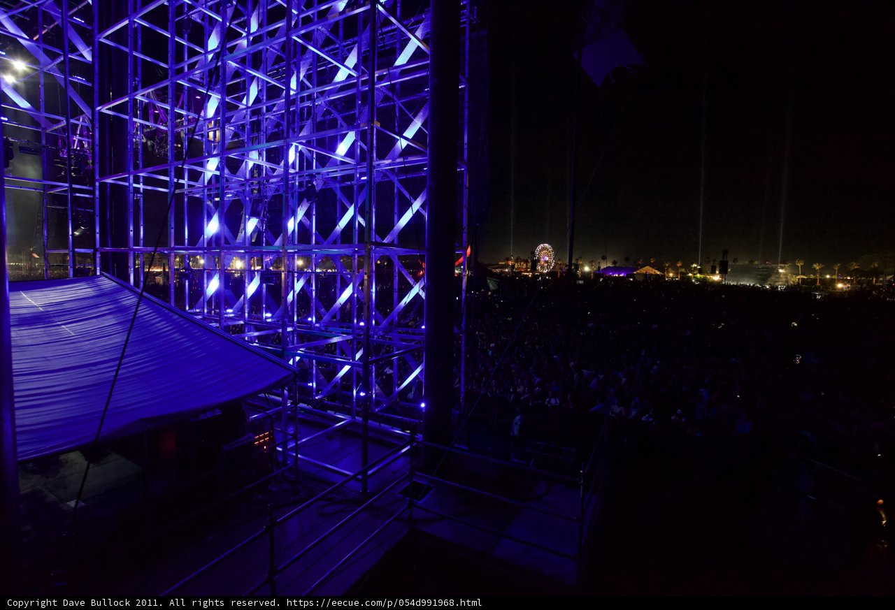 Blue Stage Lights and a Massive Crowd at Coachella 2011