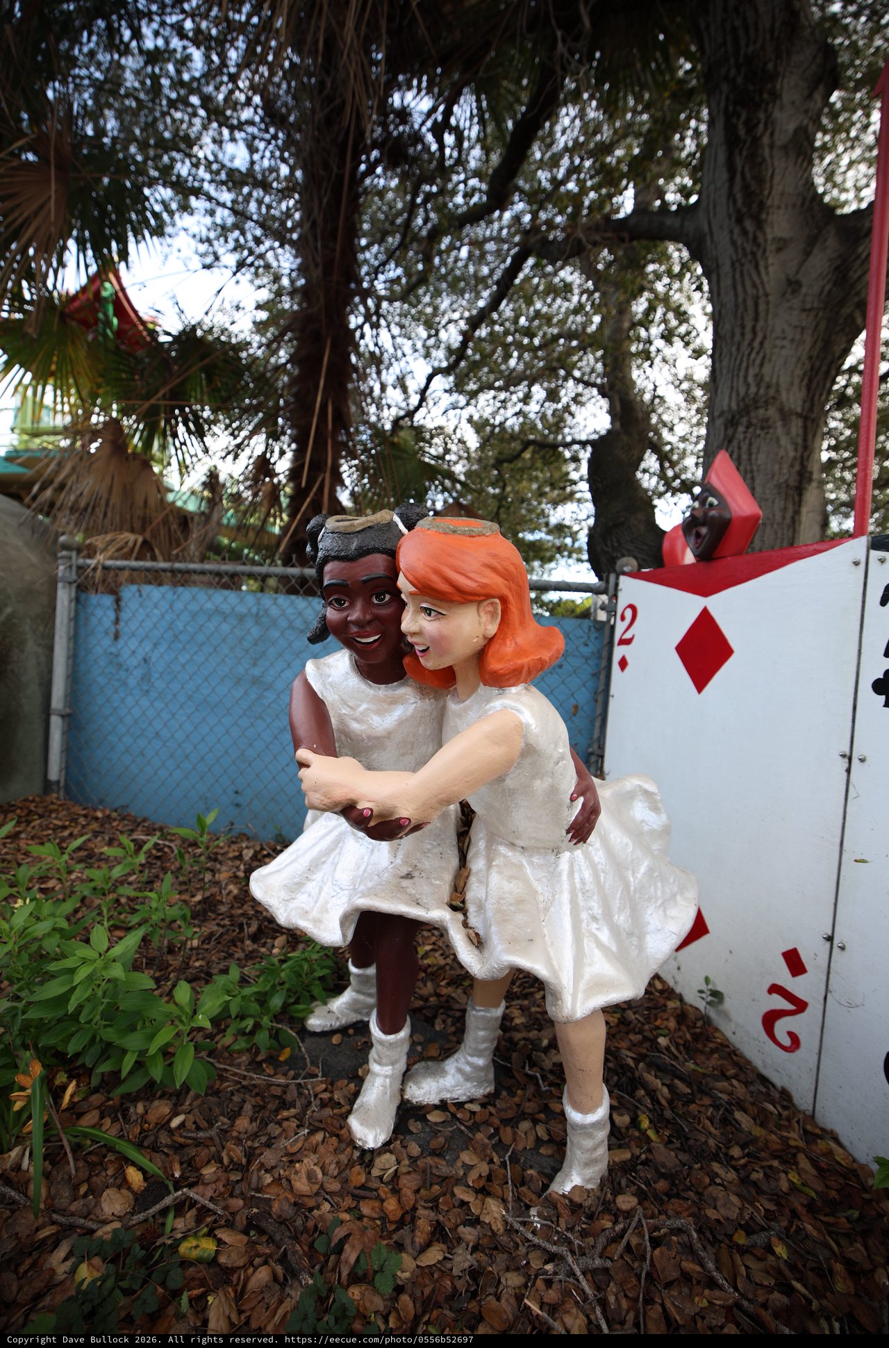 Vintage Dancing Dolls Display in Garden Setting