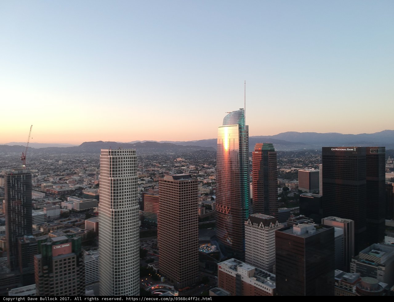The Los Angeles Tower Overlooks the City Skyline