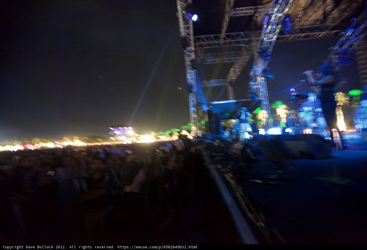 Night Sky Flares at Coachella Rock Concert