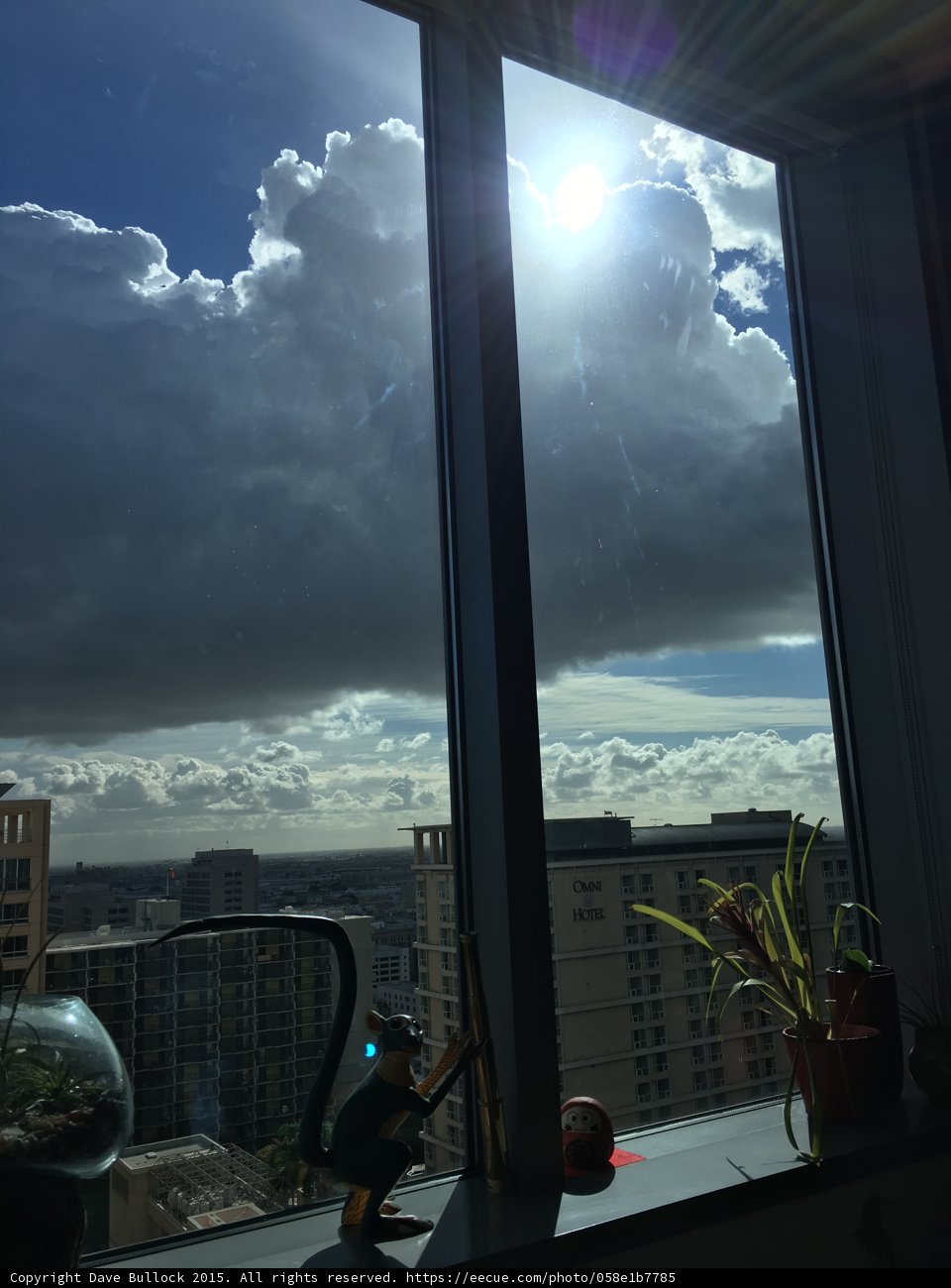 Loft Window Dramatic Clouds