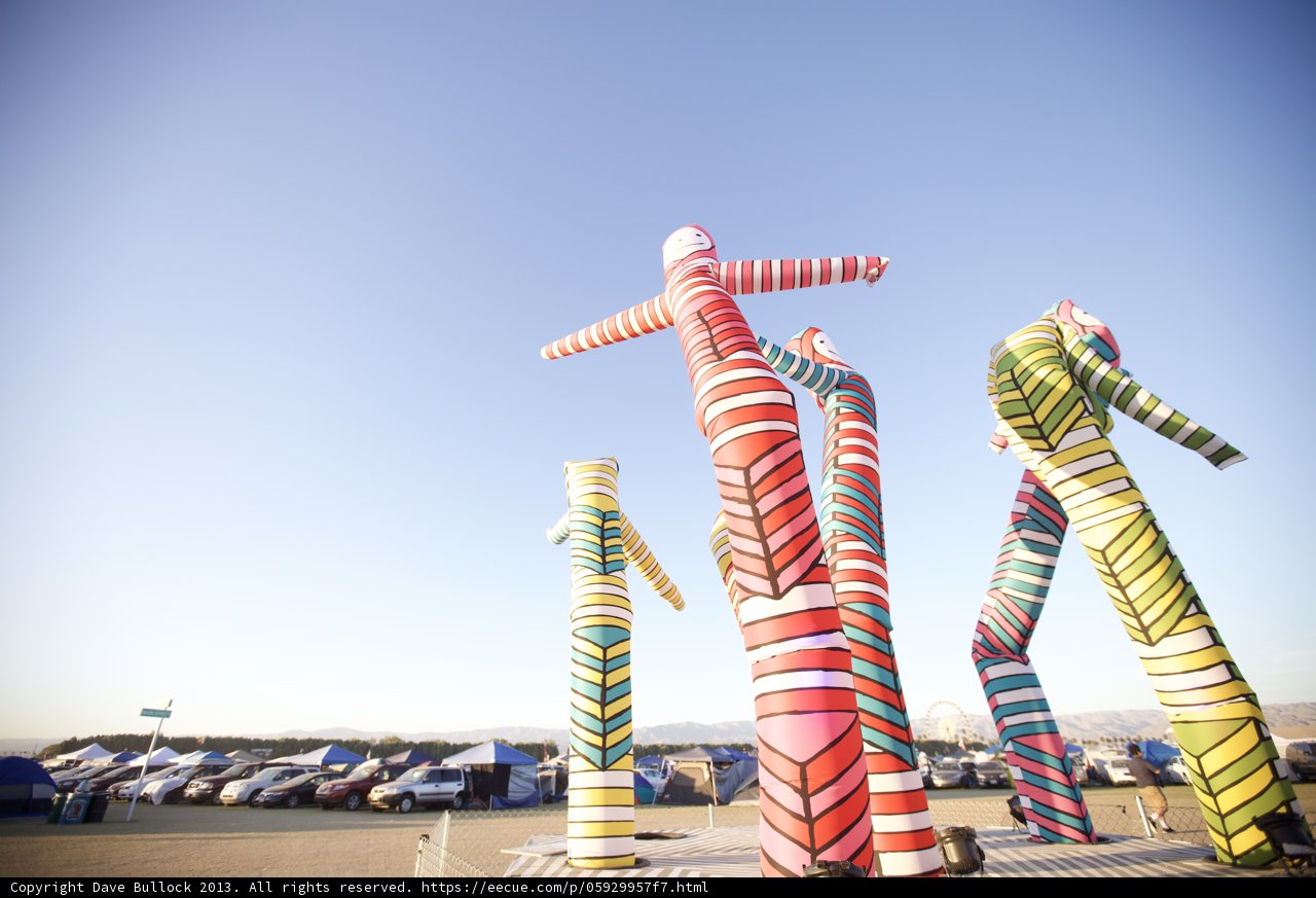 Colorful Sculptures in a Serene Field