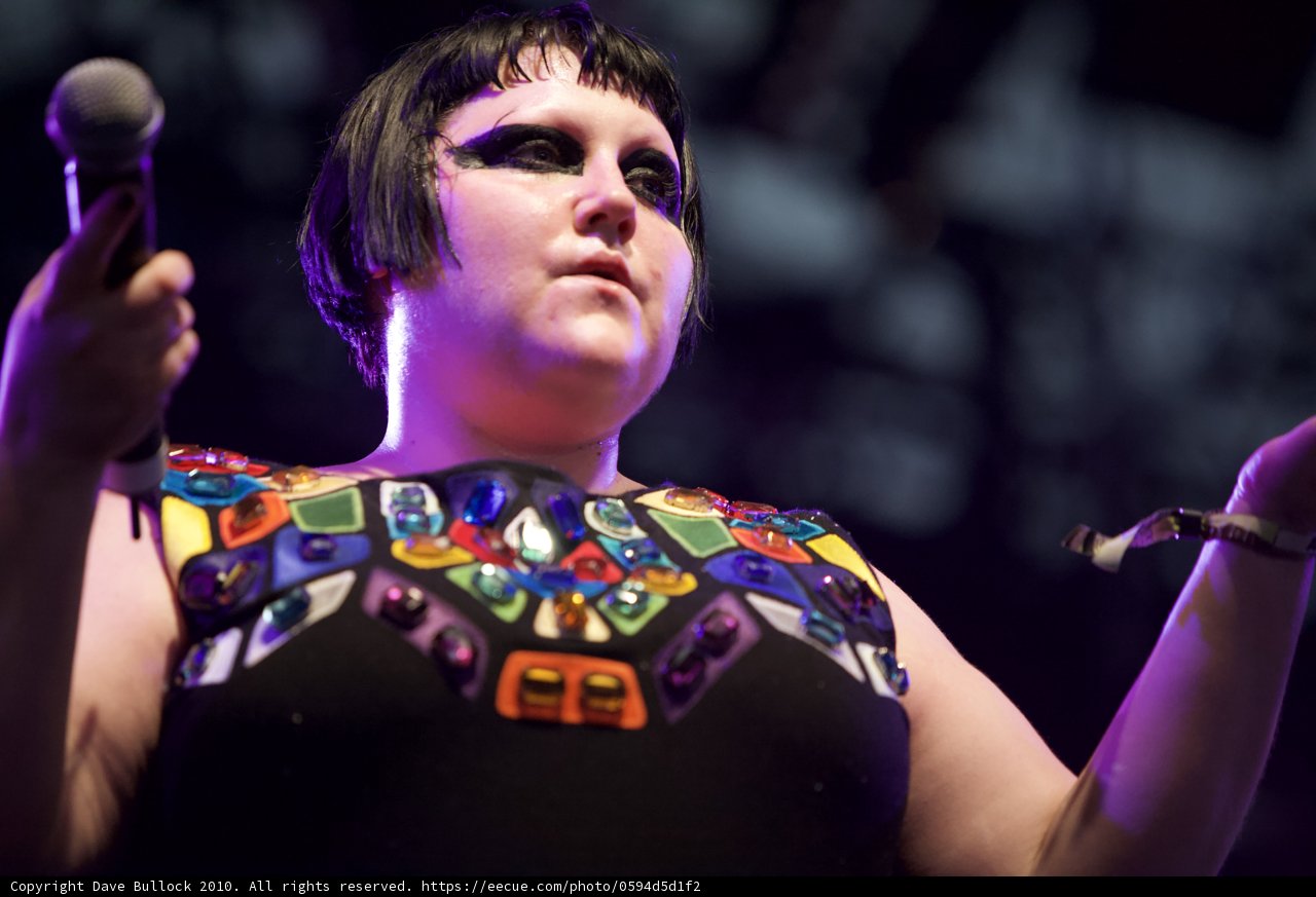 Entertainer Beth Ditto Performing with Mic in Hand