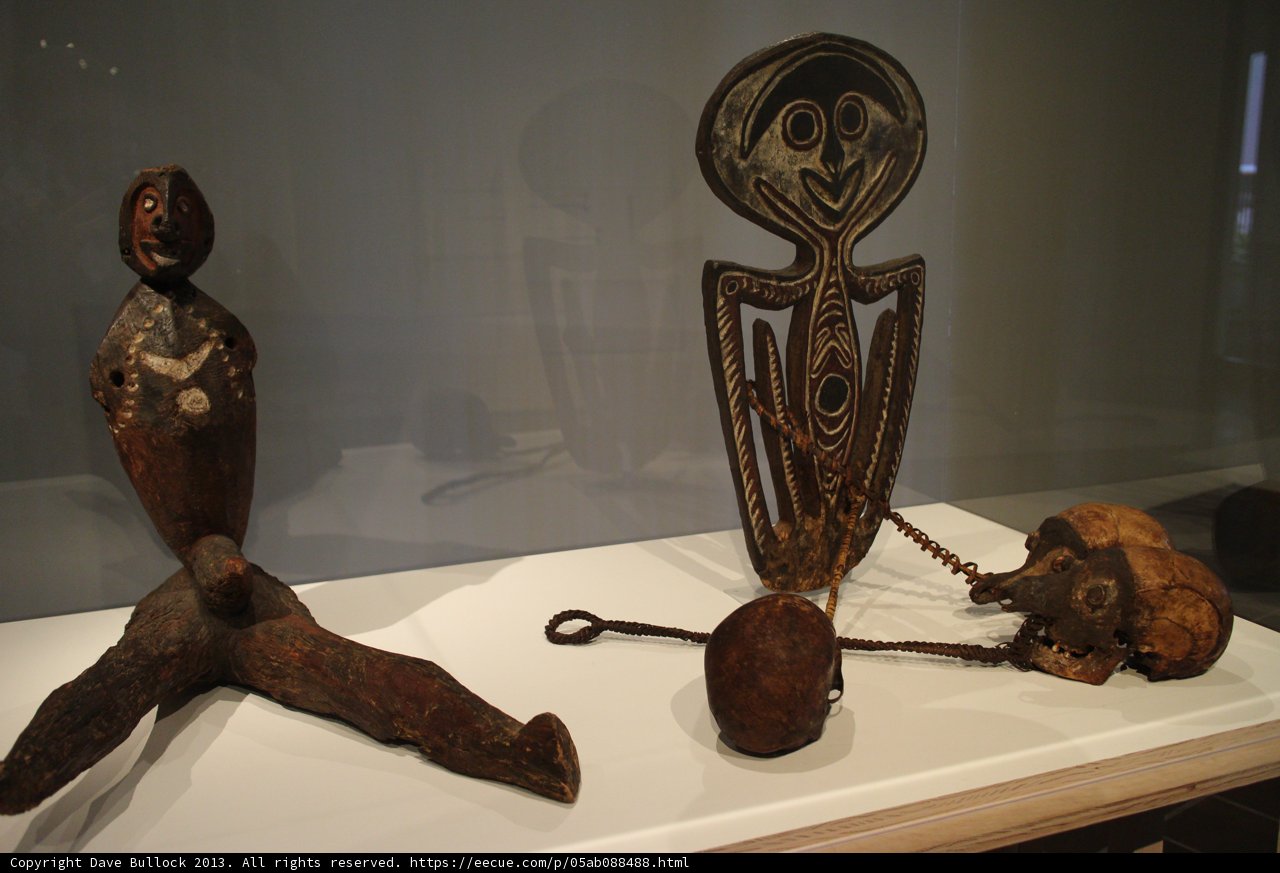 Wooden Artifacts Displayed on Table