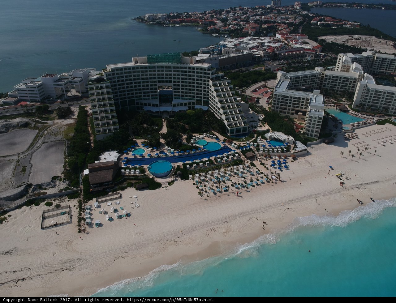 Aerial View of Cancun's Beautiful Beach Resort
