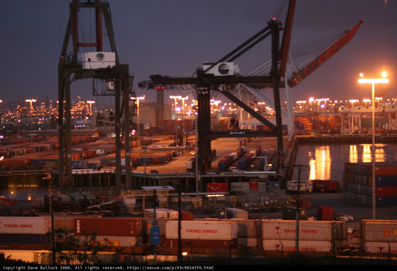 Red Crane amidst Urban Port