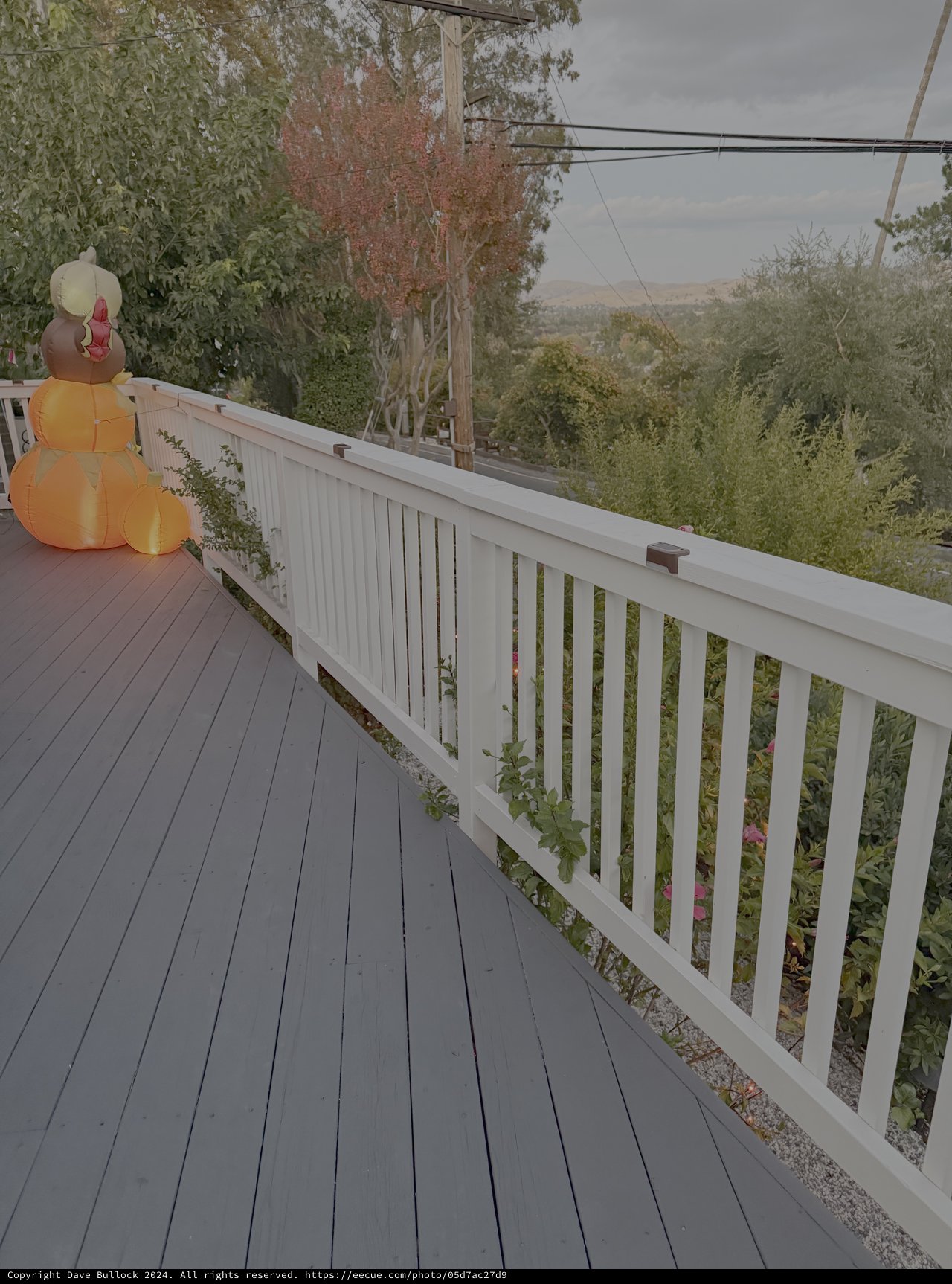 Autumn Deck with Halloween Pumpkin Decorations