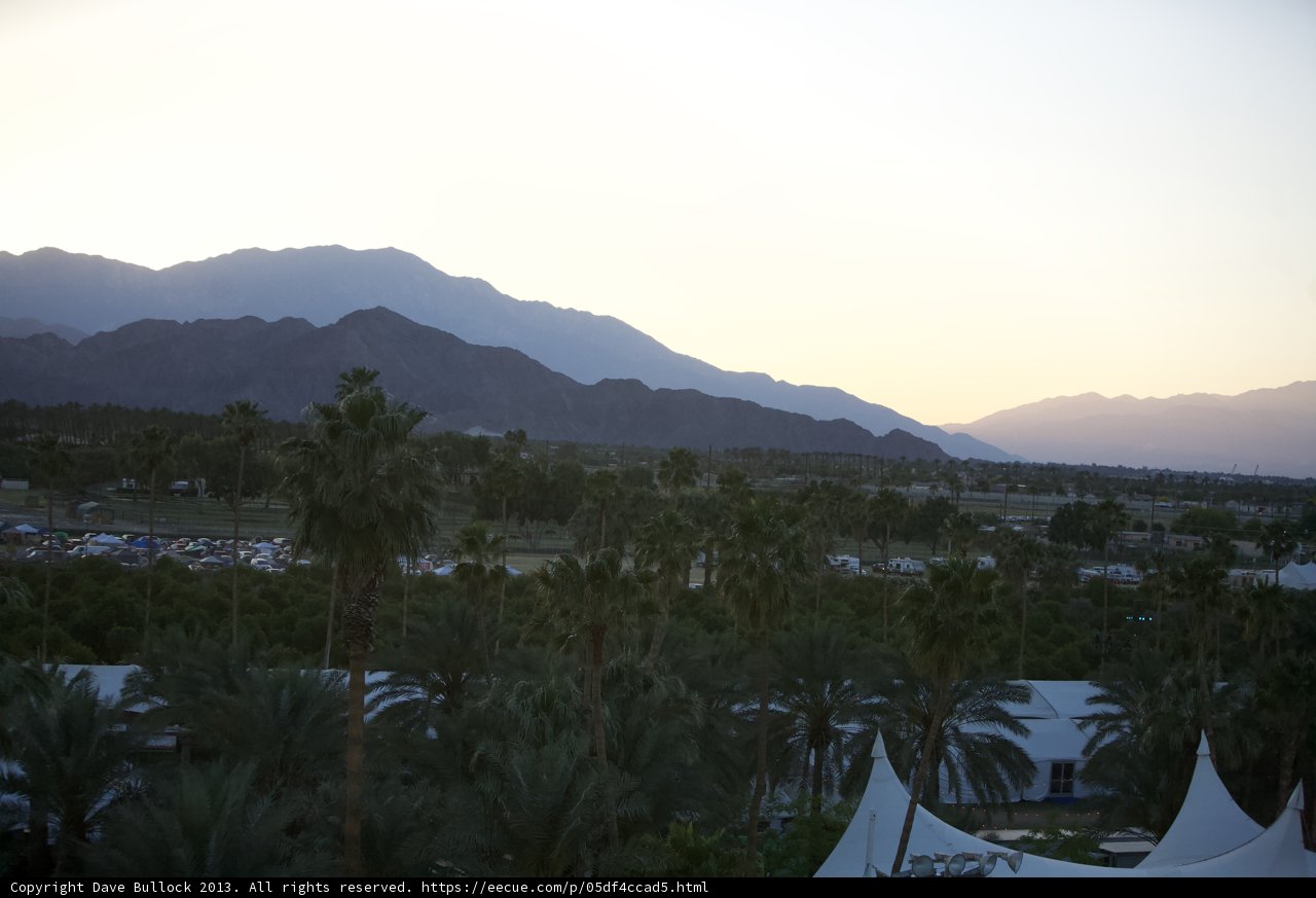 Sunset over the Mountains and Palm Trees