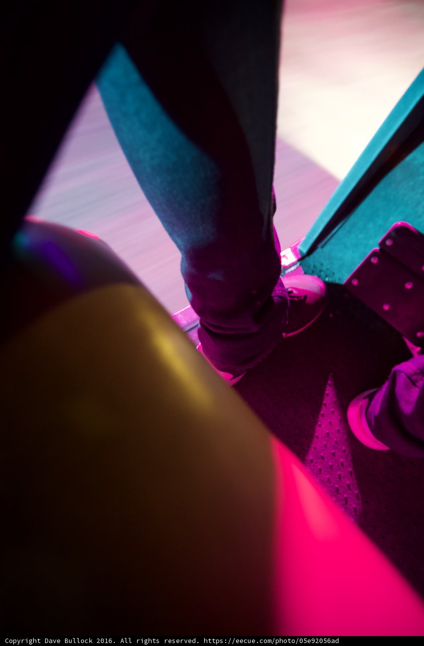 Skateboarder Under the Bright Lights