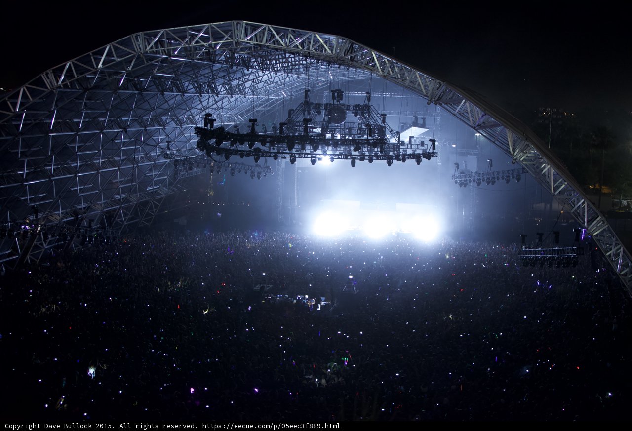 Lights and Lively Crowds on the Coachella Stage