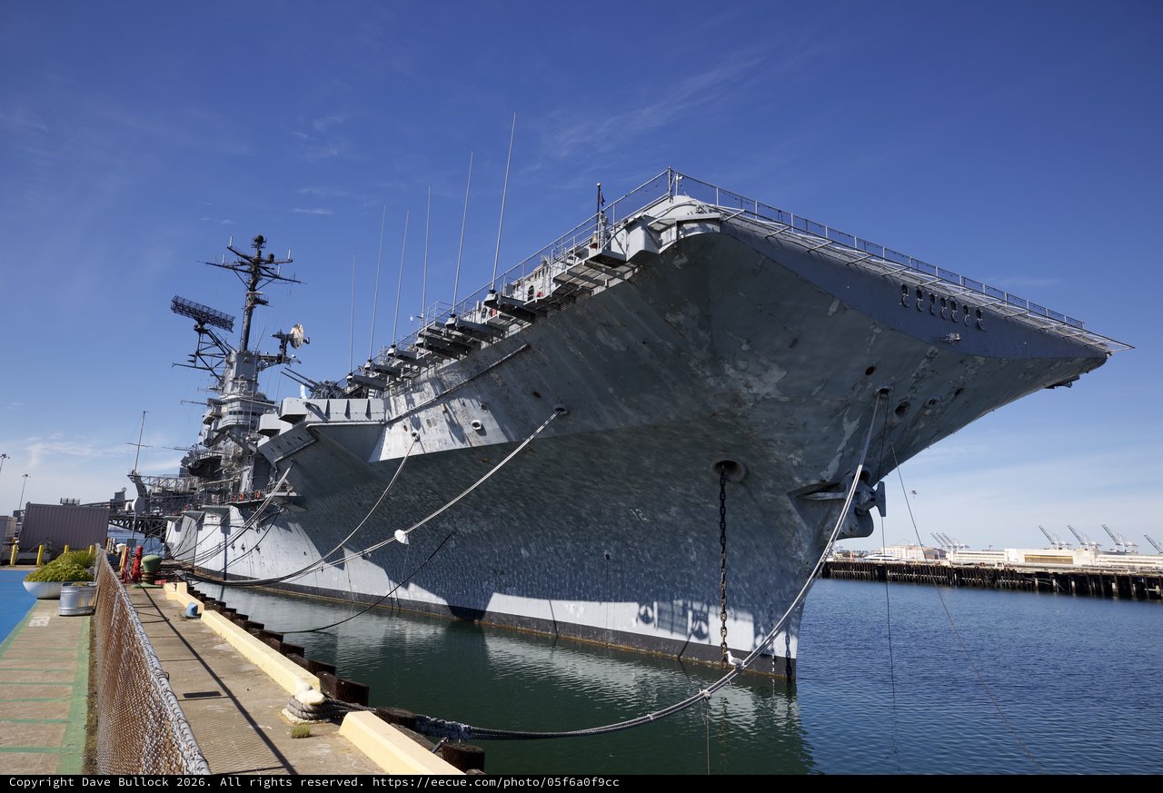 USS Hornet Aircraft Carrier Docked at Museum Port
