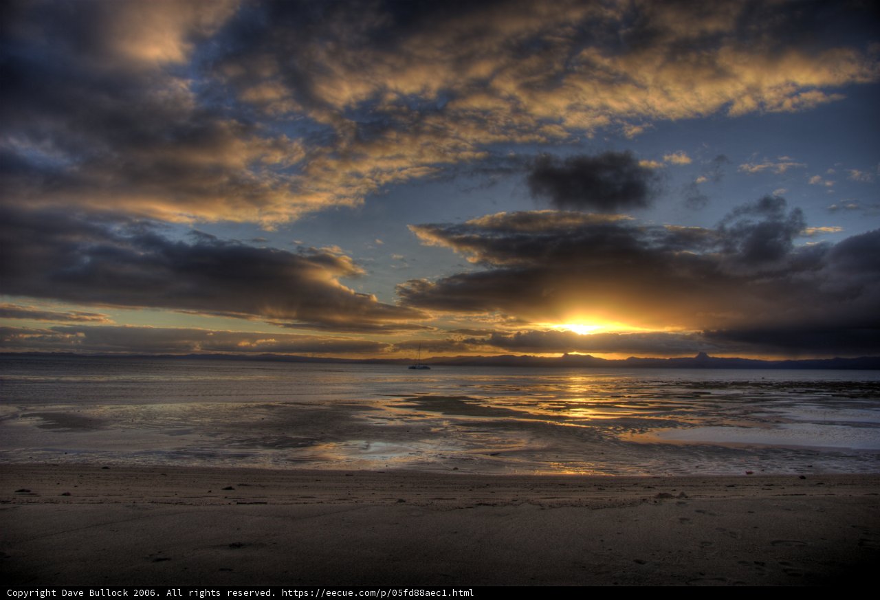 Fiery Sunset Over Ocean