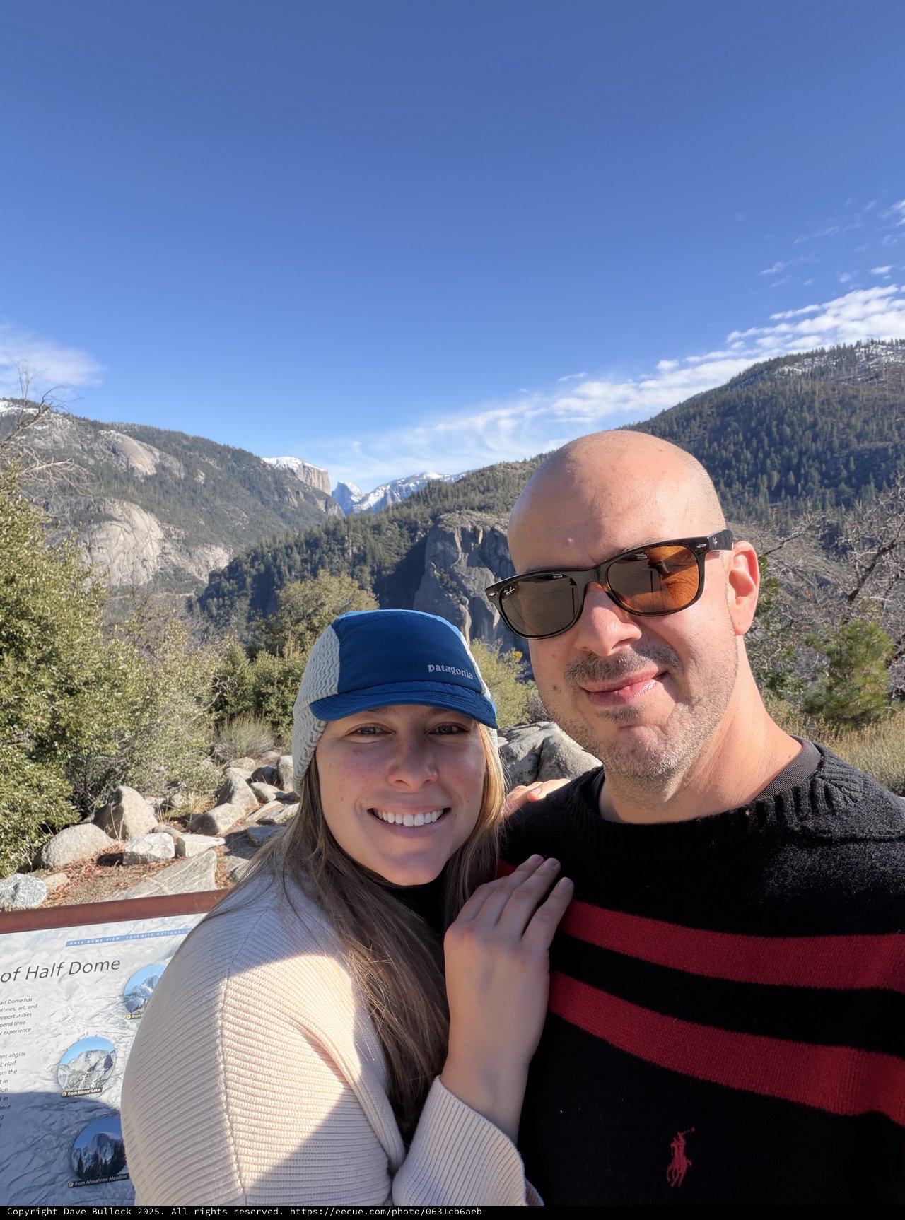 Couple Smiling at Half Dome Overlook Yosemite