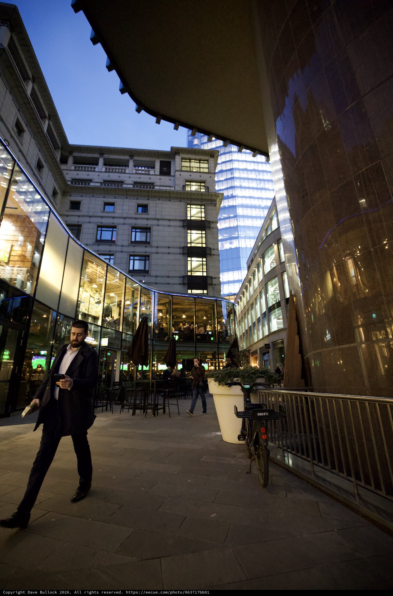 Modern Urban Courtyard at Twilight in London