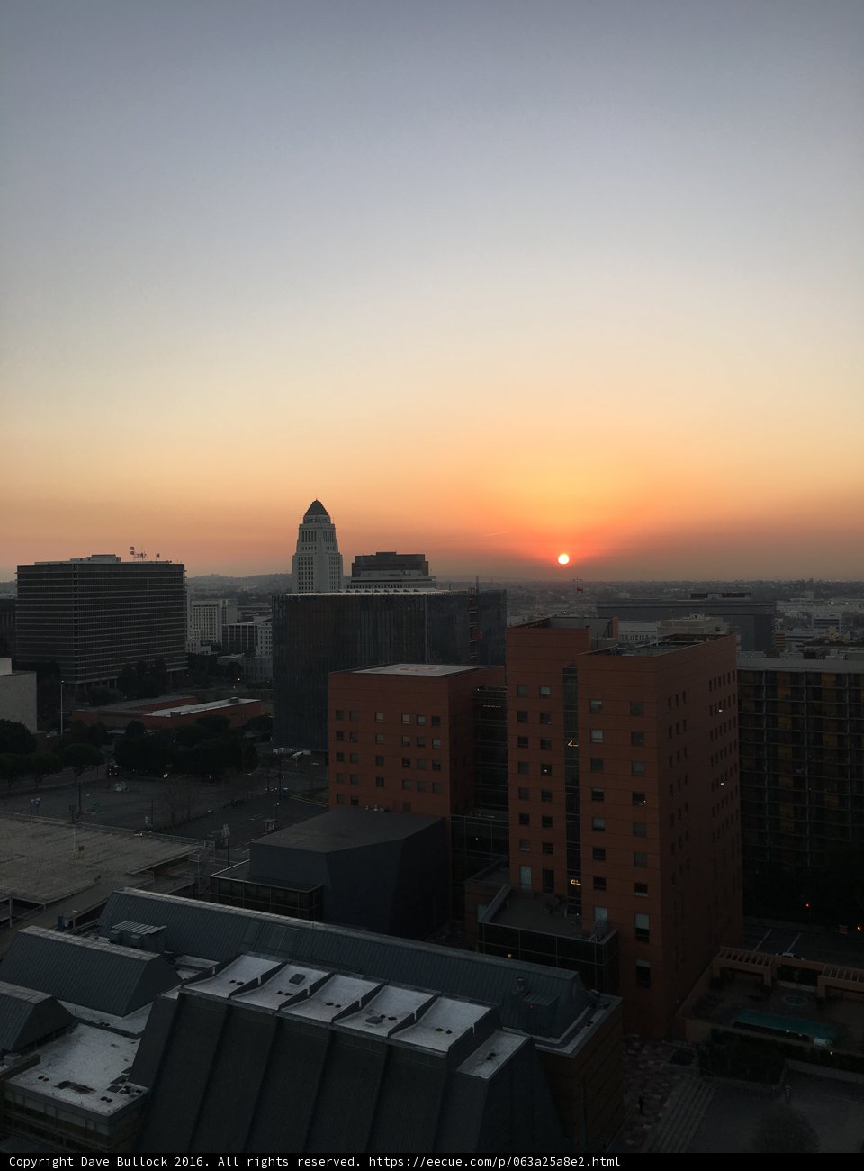 Sunset over the Los Angeles Skyline