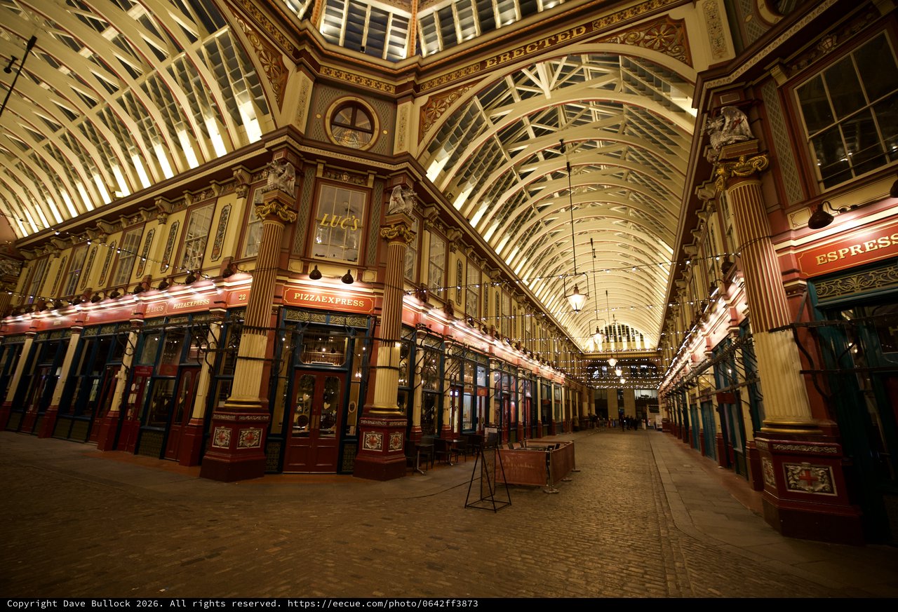 Historic Leadenhall Market Interior with Ornate Victorian Architecture