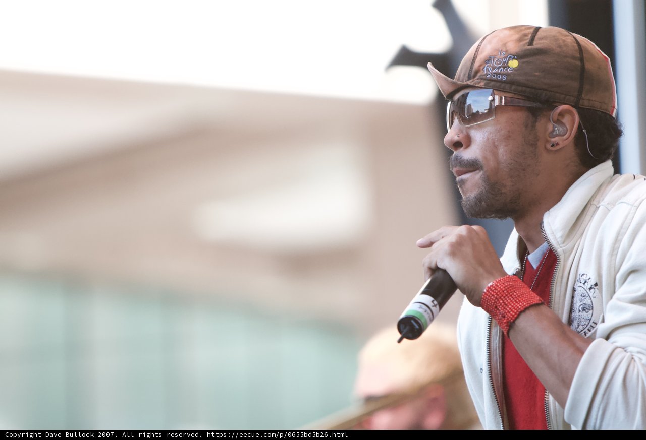 Man with a Microphone at Ozomatli Grand Performance