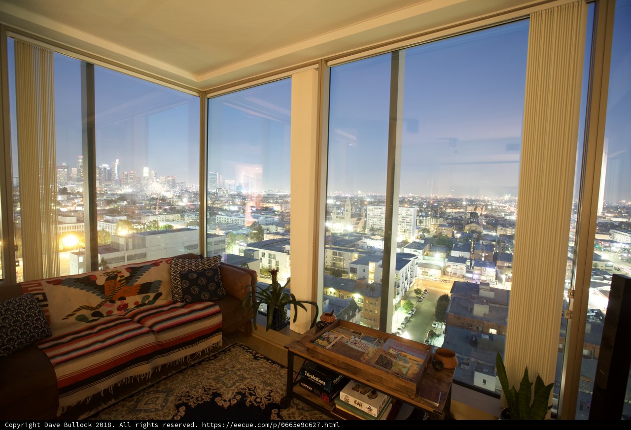 Urban Nightscape from the Penthouse Living Room
