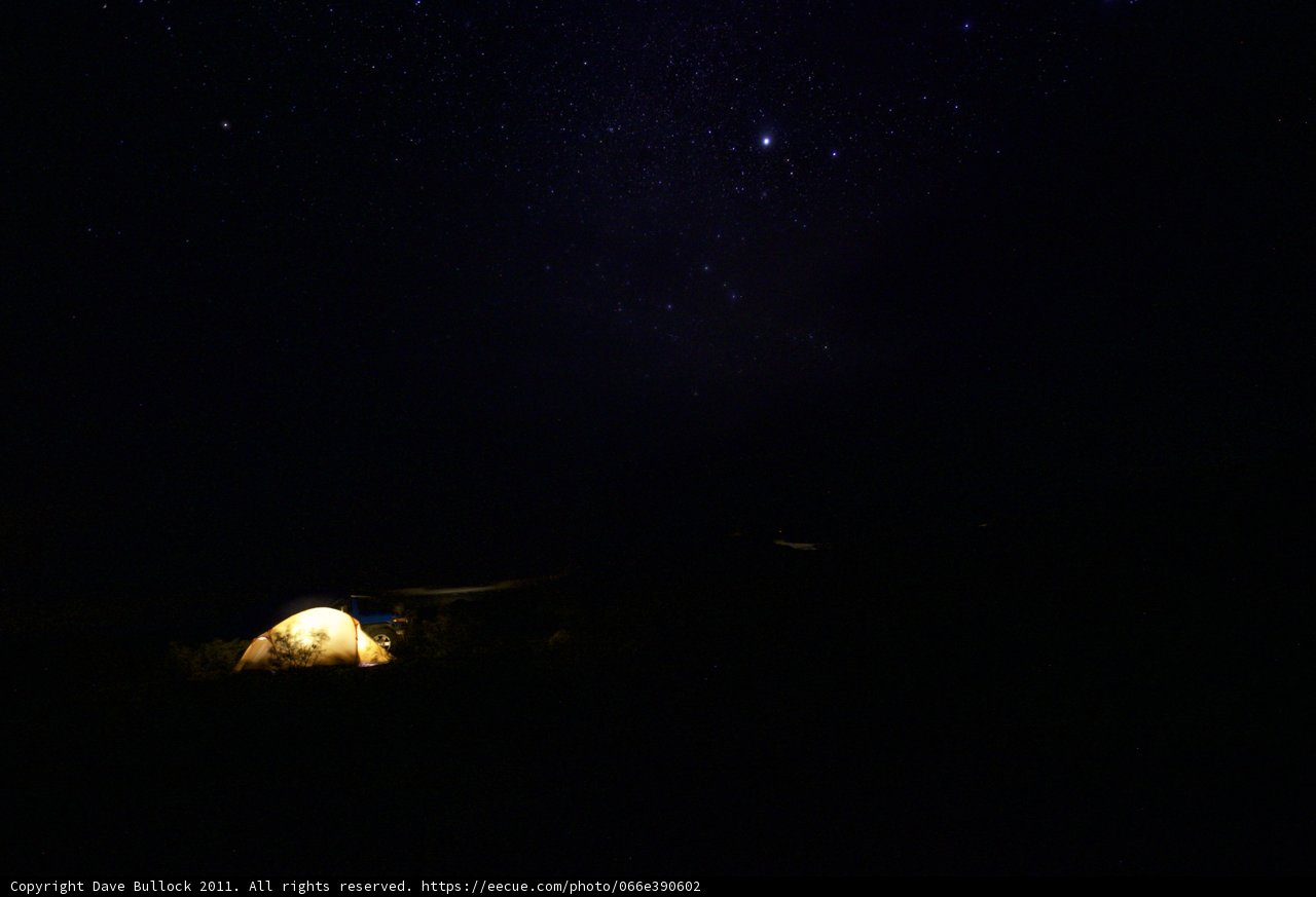 Camping Under the Starry Night Sky