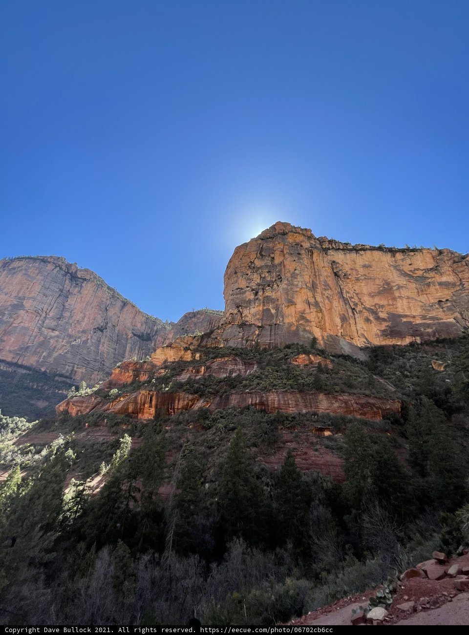 Bright Sky and Majestic Rocks in Zion National Park