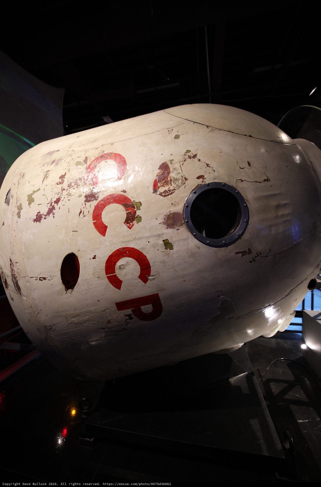 Weathered Soviet Soyuz Space Capsule on Display