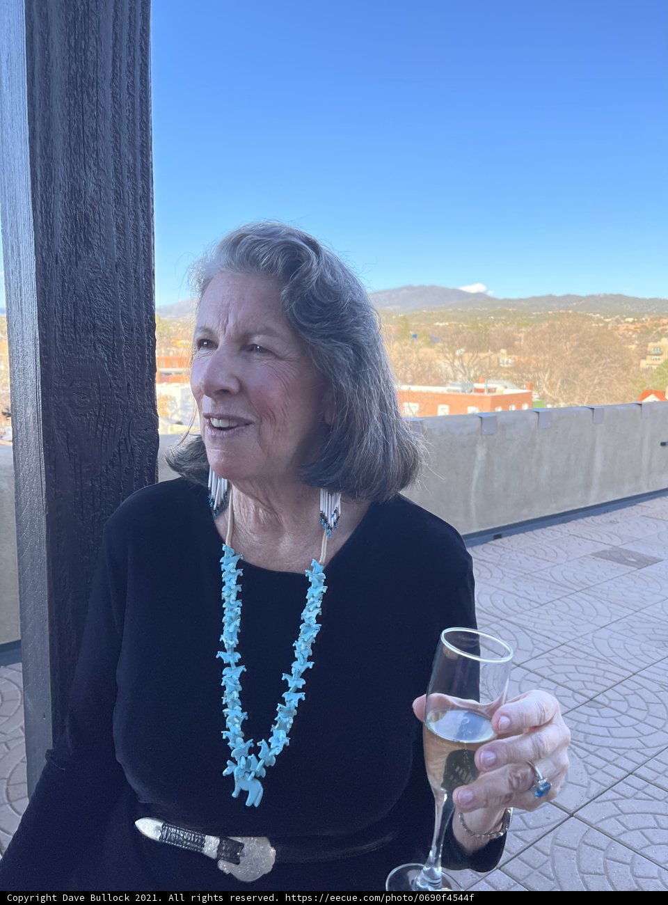Smiling Lady with a Glass of Wine