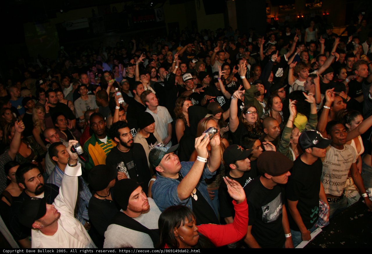 Jam-packed crowd in a night club