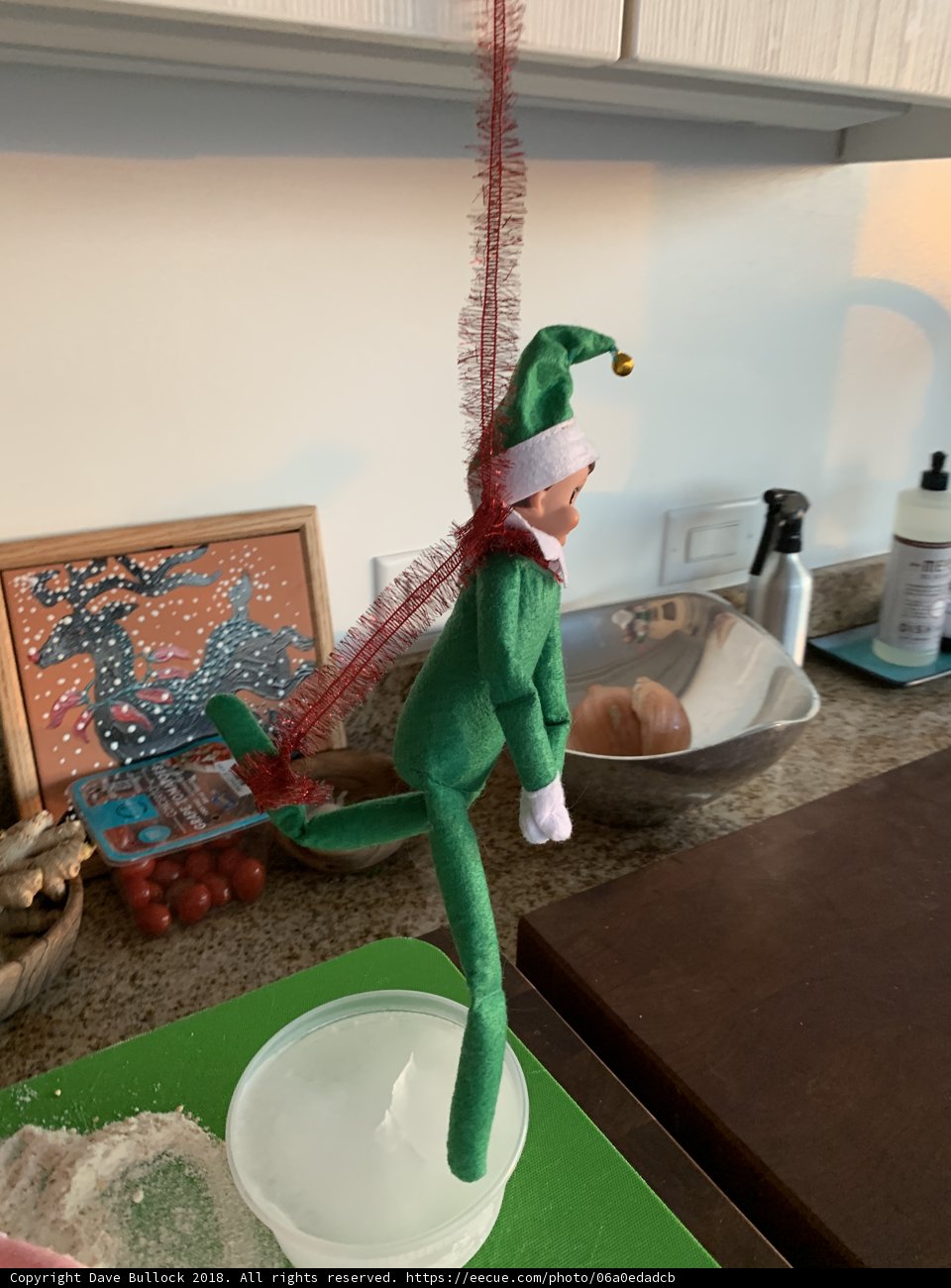 Elf on the Shelf Suspended in Midair
