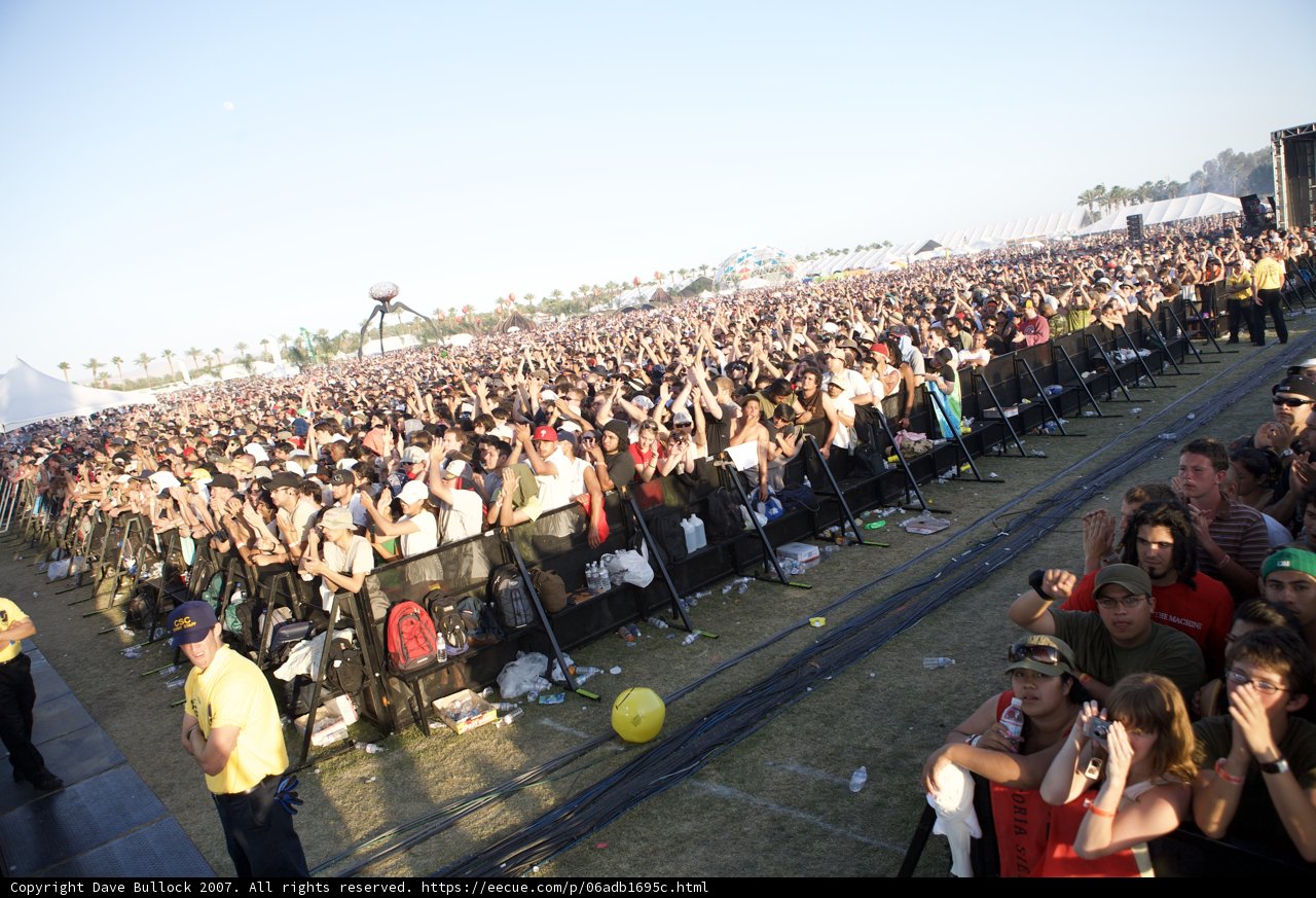 Coachella Sunday: A Sea of People under Blue Skies