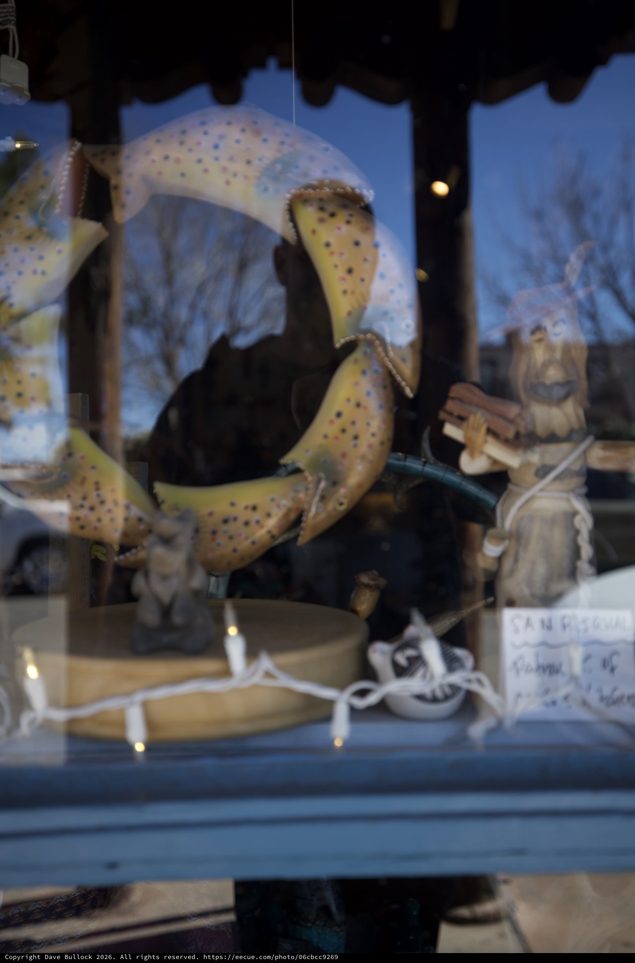 Spotted Moon Folk Art Display in Shop Window