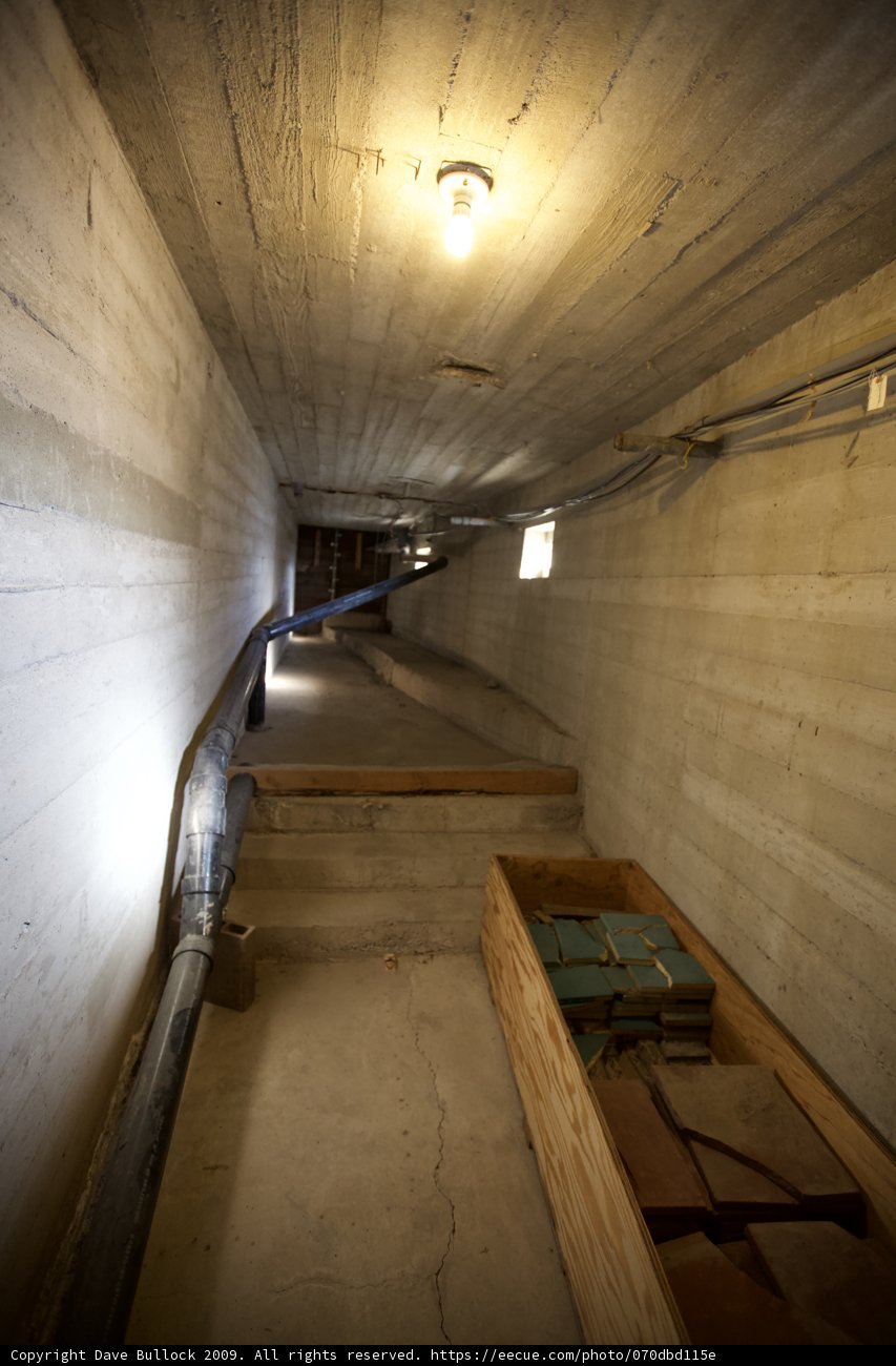 Narrow Hallway Illuminated from Above