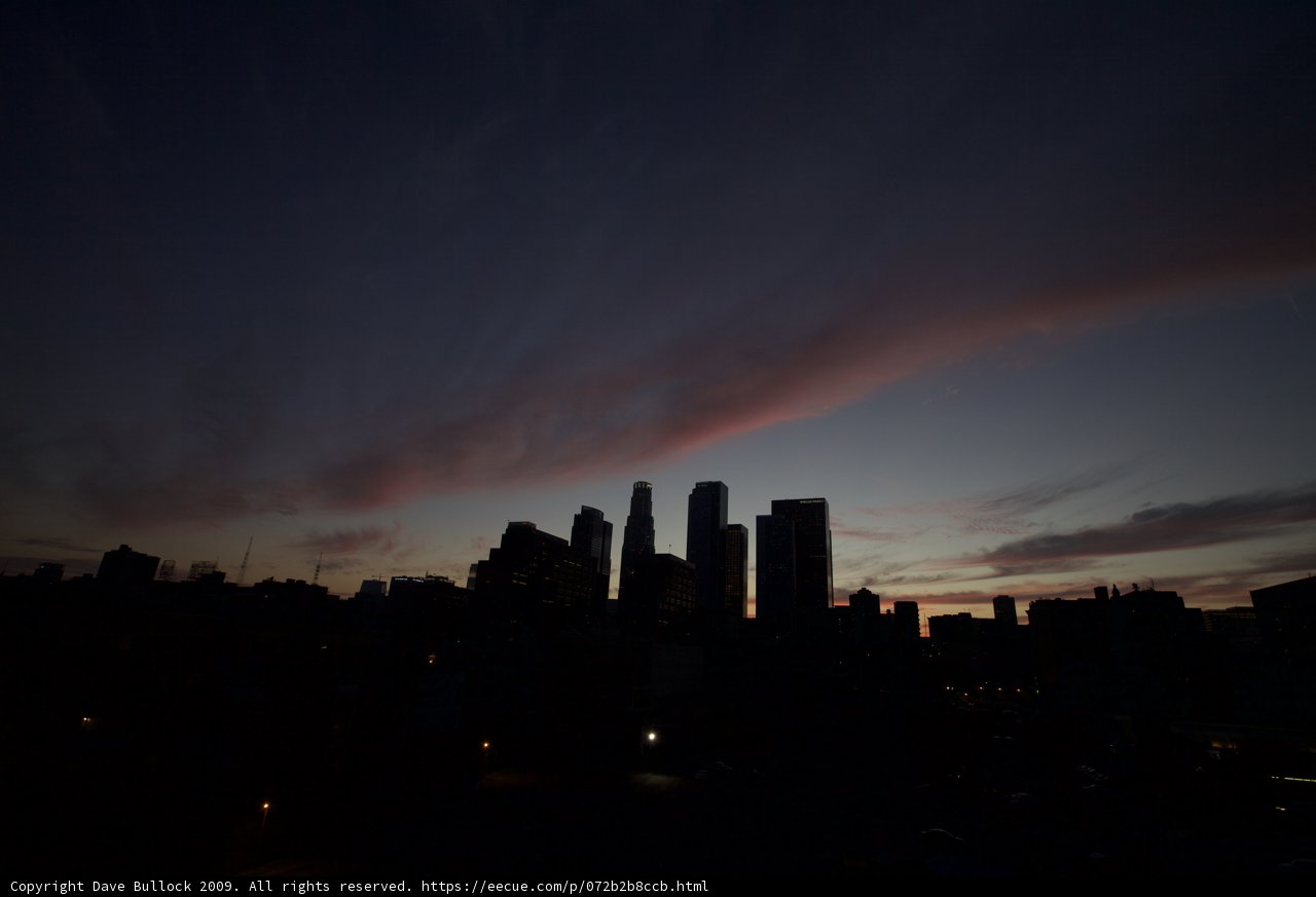 Los Angeles Skyline Ignites in Sunset Glory