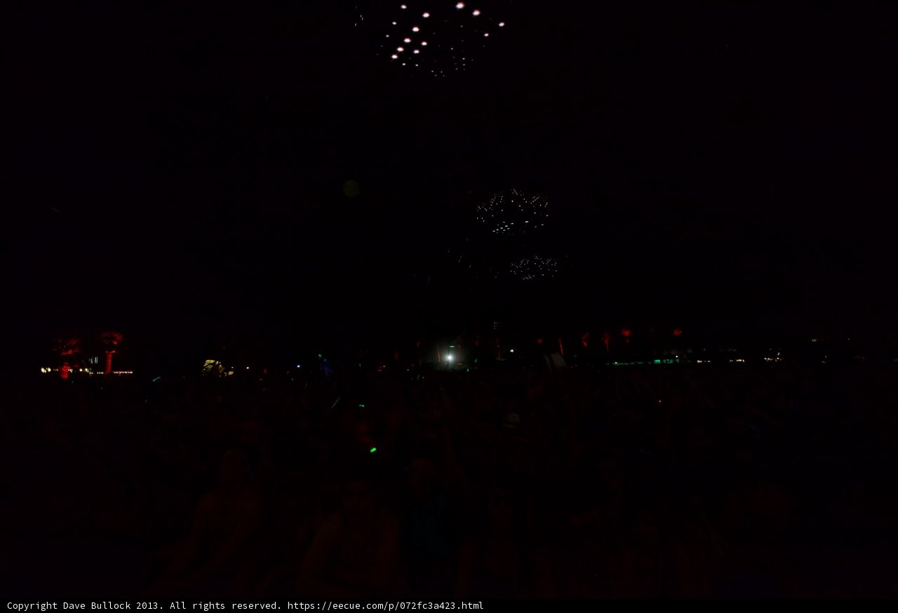 Fireworks Light Up Coachella Night Sky