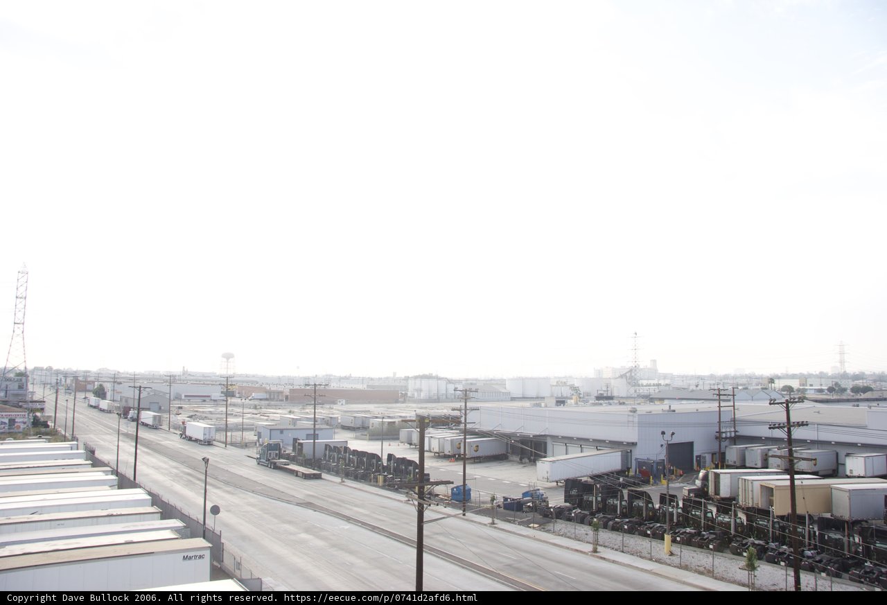 Busy City Street with Trucks