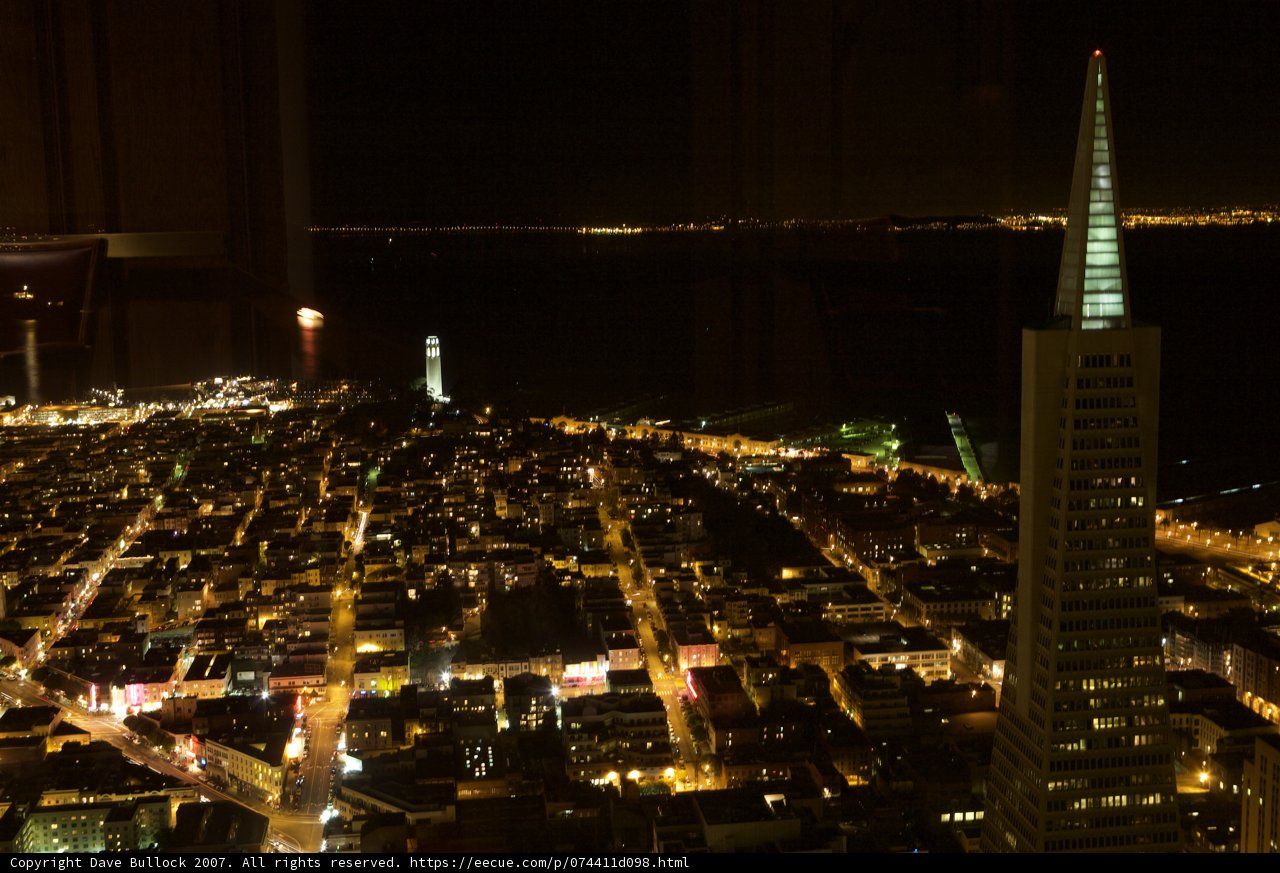 Nighttime Cityscape from the Top of a Skyscraper