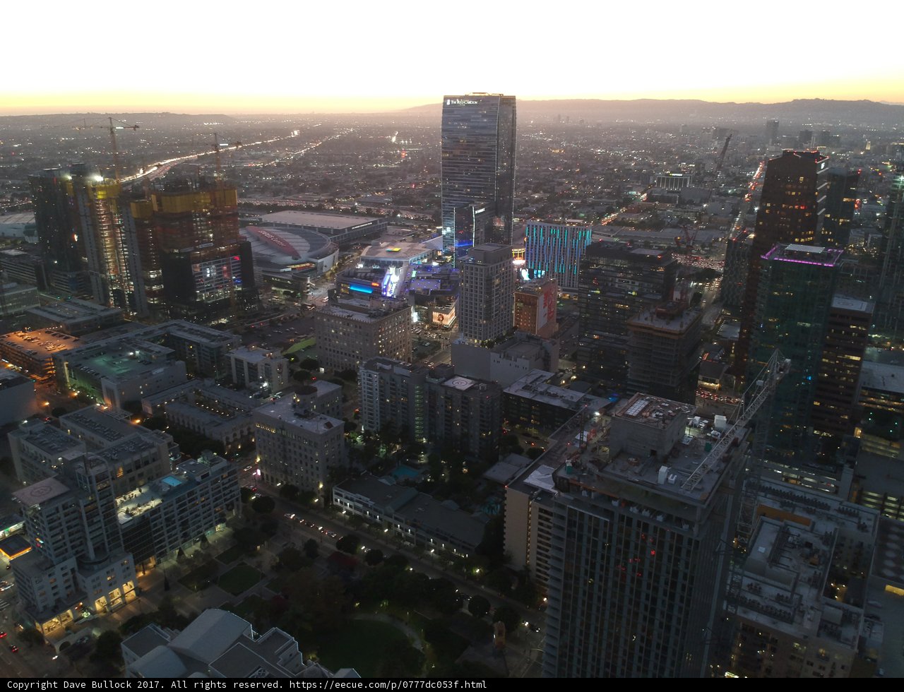 Aerial View of Los Angeles at Dusk
