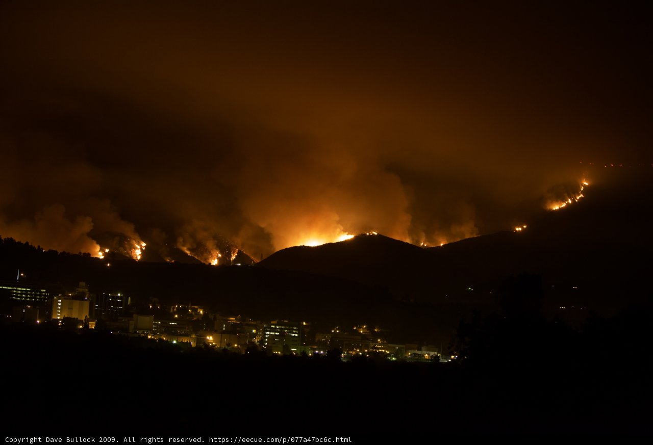 Station Fire Engulfs Hills Above City