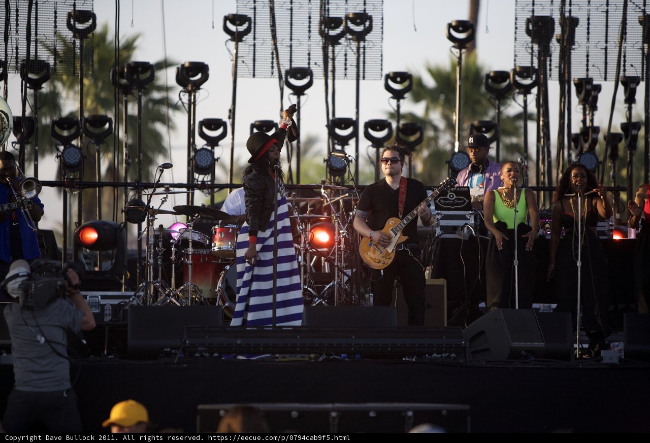 Music Band Performing on Stage at Coachella 2011