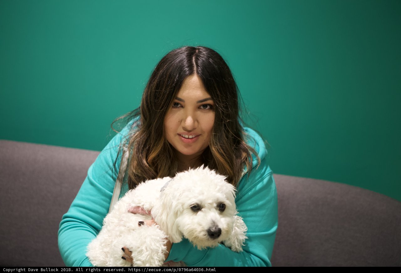 Woman and her Bichon Poodle