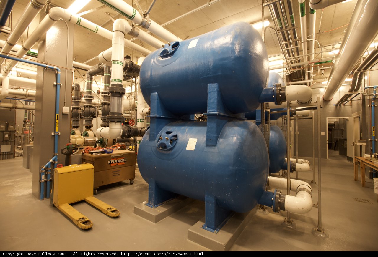 Blue Tank in Industrial Factory