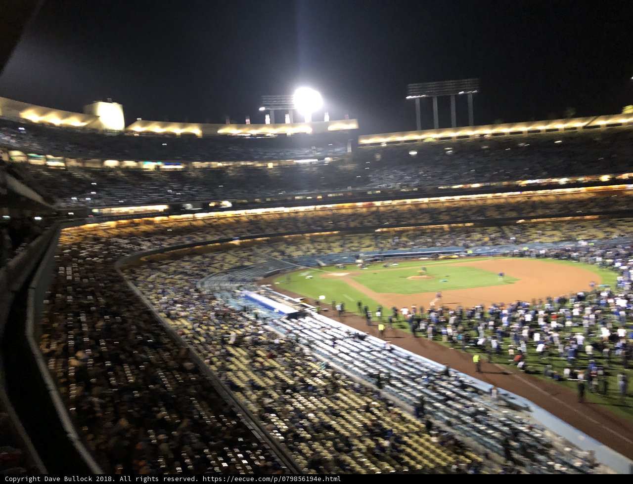 Nighttime Action at Dodger Stadium