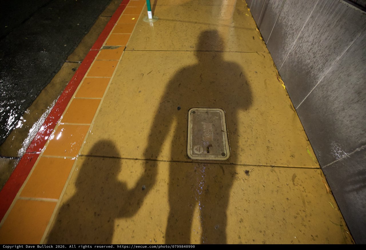 Shadow Self-Portrait in Urban Underground Station